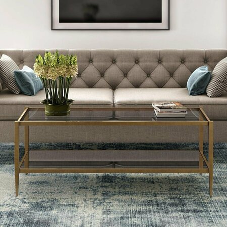 HENN & HART Hera Brass Finish Coffee Table CT0143